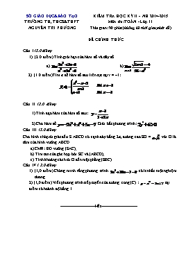 Kiểm tra học kỳ II môn thi Toán - Lớp 11